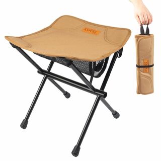 【色: ブラウン】KVASS アウトドアチェア 折りたたみ椅子 コンパクト 持ち(テーブル/チェア)