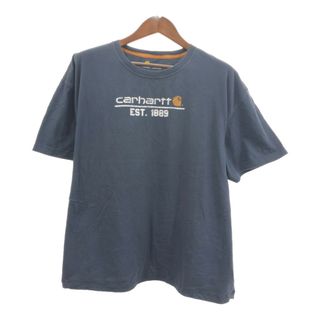 carhartt - Carhartt カーハート 半袖Ｔシャツ 大きいサイズ ネイビー (メンズ 2XL) 中古 古着 Q6007