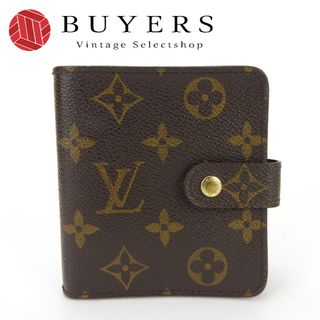 ルイヴィトン(LOUIS VUITTON)の【中古】 ルイ・ヴィトン 二つ折り財布 コンパクトジップ M61667 モノグラムキャンバス ブラウン ゴールド金具 レディース 女性 LOUIS VUITTON(財布)