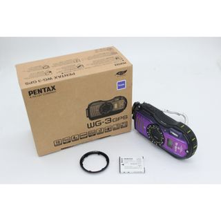 【美品 返品保証】 【元箱付き】ペンタックス Pentax WG-3 GPS パープル バッテリー付き コンパクトデジタルカメラ  s9140(コンパクトデジタルカメラ)