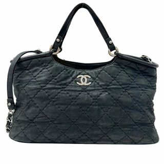 CHANEL シャネル ワイルドステッチ レザー チェーンショルダーバッグ 2WAYショルダーバッグブラック シルバー金具 ココマーク 16番台 レーディス