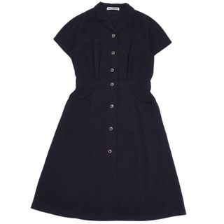 Jil Sander - 美品 ジルサンダー JIL SANDER シャツ ワンピース ショートスリーブ ウール 無地 トップス レディース S ブラック