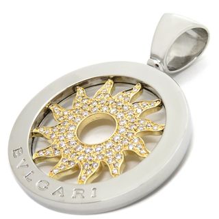 ブルガリ(BVLGARI)のブルガリ BVLGARI ペンダントトップ トンド サン パヴェダイヤモンド K18YG ステンレススチール ダイヤモンド イエローゴールド×シルバー 750YG SS 【中古】(チャーム)