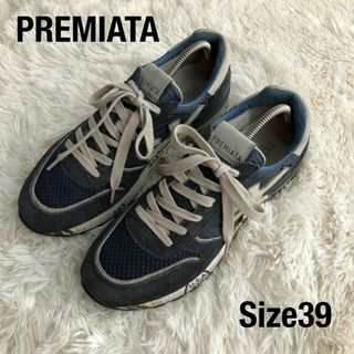 プレミアータ(PREMIATA)のPREMIATAプレミアータスエードナイロンスニーカーネイビー紺色39(スニーカー)