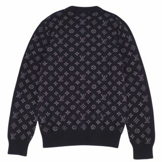 ルイヴィトン(LOUIS VUITTON)の美品 ルイヴィトン LOUIS VUITTON ニット 19AW ハーフアンドハーフ モノグラム カシミヤ ウール メンズ L ブラック(ニット/セーター)