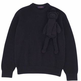 ルイヴィトン(LOUIS VUITTON)の極美品 ルイヴィトン LOUIS VUITTON ニット 2021SS Stitched Teddy Pullover セーター コットン トップス メンズ S 黒(ニット/セーター)