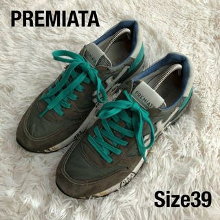 プレミアータ(PREMIATA)のPREMIATAプレミアータスエードナイロンスニーカーオリーブグリーン39(スニーカー)