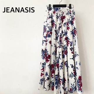 JEANASIS - ジーナシス　花柄　ホワイト系　ガウチョパンツ　スカンツ　フリーサイズ