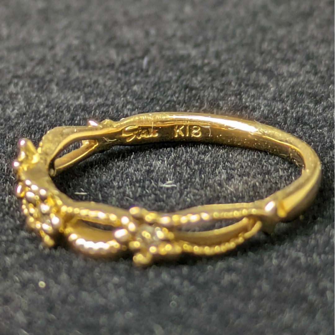 STAR JEWELRY(スタージュエリー)の930 スタージュエリーダイヤリングK18YGイエローゴールド0.02ct1号 レディースのアクセサリー(リング(指輪))の商品写真