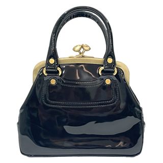 セリーヌ(celine)のCELINE ハンドバッグ マカダム がま口 ヴィンテージ エナメル(ハンドバッグ)