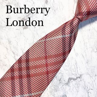 バーバリー(BURBERRY)のBUBERRY LONDON ネクタイ　ノバチェック　レッド系(ネクタイ)