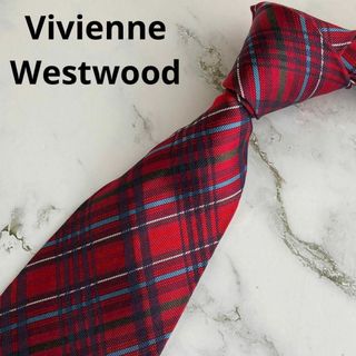 Vivienne Westwood - 美品★ヴィヴィアンウエストウッド★ネクタイ★チェック★シルク★レッド★イタリア