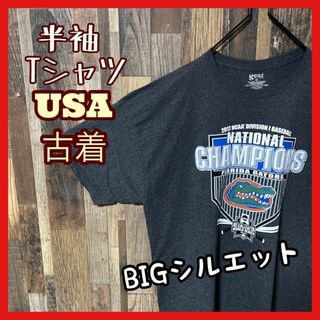 チームロゴ プリント メンズ グレー 2XL USA古着 90s 半袖 Tシャツ(Tシャツ/カットソー(半袖/袖なし))