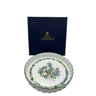 ロイヤルウースター(Royal Worcester)のROYAL WORCESTER ロイヤルウースター ハーブ ローズマリー キッシュプレート 皿 洋食器 ブランド 蝶々 フラワー 花 中古 W４(食器)