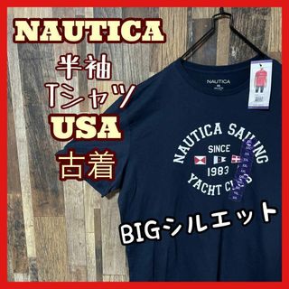 NAUTICA - ノーティカ メンズ プリント ネイビー 2XL USA古着 半袖 Tシャツ