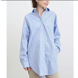 アパルトモンドゥーズィエムクラス(L'Appartement DEUXIEME CLASSE)の美品　L'Appartement     BF SHIRTS　ブルー(シャツ/ブラウス(長袖/七分))