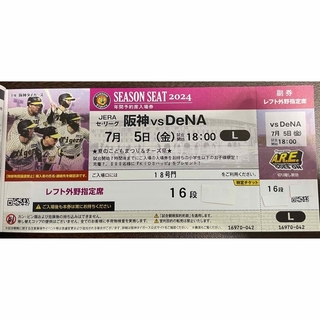 ハンシンタイガース(阪神タイガース)の7/5(金)阪神vs DeNA 甲子園球場 レフトスタンド(野球)