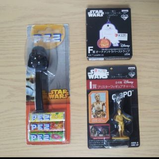 Disney - ＊STARWARS ダースベイダーPEZ＆R2-D2ラバスト＆C3POチャーム