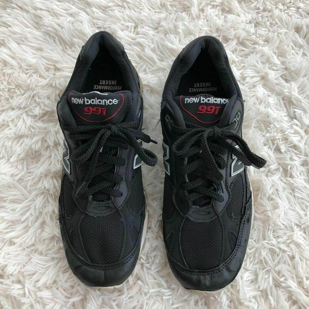New Balance(ニューバランス)のニューバランスNEWBALANCEスニーカーブラック黒レザーM991NKR メンズの靴/シューズ(スニーカー)の商品写真