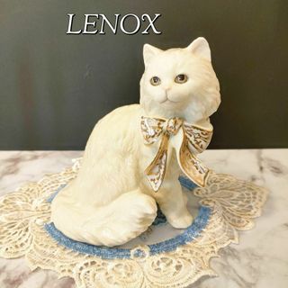 大きなサイズ ペルシャ猫 レノックス ジュエリー 陶器 置物 キャット 24K(置物)