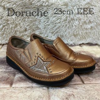 極美品　Doruche ドルチェ レザースリッポン  23cm EEE(スリッポン/モカシン)