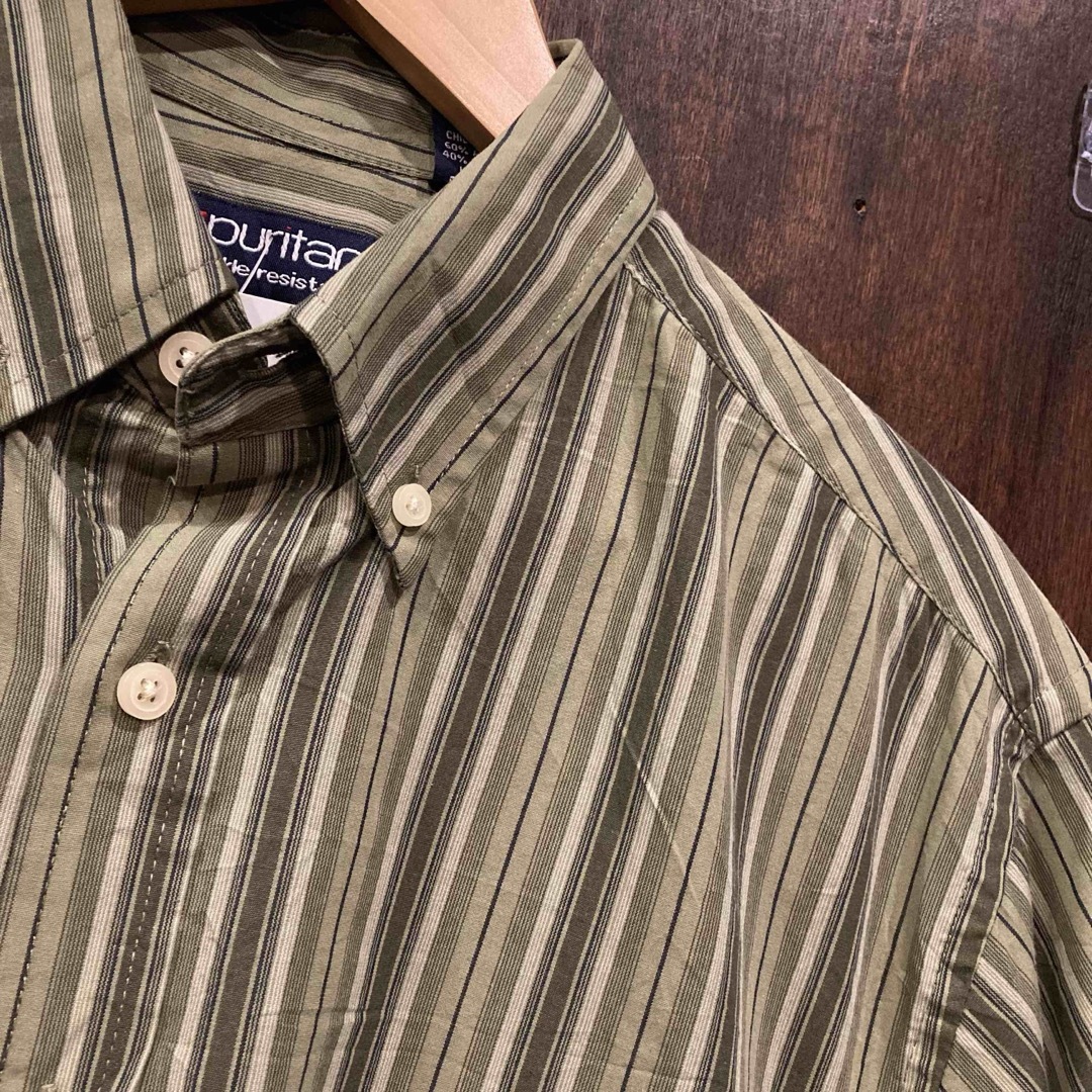 アメリカ古着 puritan 半袖シャツ ストライプシャツ ボタンダウン S メンズのトップス(シャツ)の商品写真