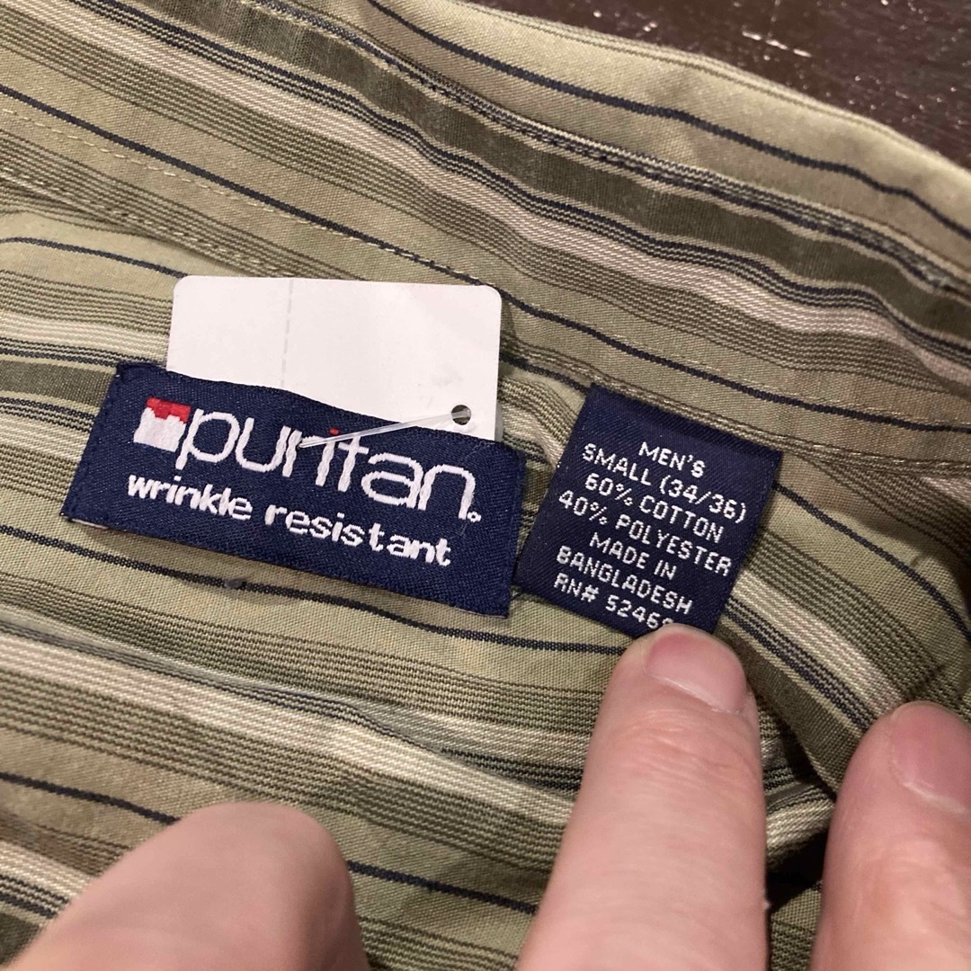 アメリカ古着 puritan 半袖シャツ ストライプシャツ ボタンダウン S メンズのトップス(シャツ)の商品写真