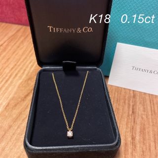 ティファニー(Tiffany & Co.)の【美品】ソリティア　ダイヤモンドネックレス　ローズゴールド(ネックレス)