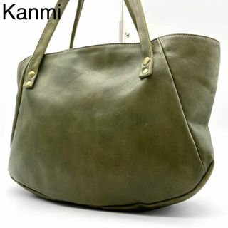 カンミ(Kanmi.)の★良品 Kanmi カンミ トートバッグ レザー A4収納可 カーキ 肩掛け(トートバッグ)