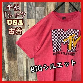 ピンク プリント メンズ 英語 2XL ゆるダボ 古着 90s 半袖 Tシャツ(Tシャツ/カットソー(半袖/袖なし))