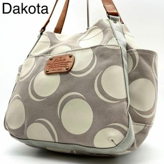 ダコタ(Dakota)の★未使用級 ダコタ トートバッグ キャンバス レザー 水玉 ドット 肩掛け A4(トートバッグ)