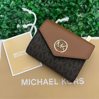 マイケルコース(Michael Kors)のマイケルコース☆新品☆ GREENWICHレザー 三つ折り財布/ブラウン(財布)