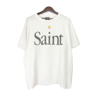 セントマイケル SAINT MICHAEL ■ 23AW 【 HEART SAINT TEE SM A23 0000 005 】 ハートセイントフロント ロゴ プリント 半袖 Tシャツ　h0710(Tシャツ/カットソー(半袖/袖なし))