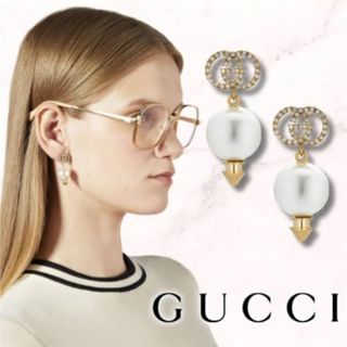 Gucci - TWICEミナ着用　GUCCI パール付インターロッキングG ピアス