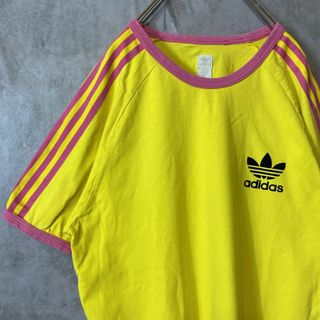 アディダス(adidas)の【希少カラー、リンガーTシャツ】adidasトレフォイルロゴ古着ストリート派手(Tシャツ/カットソー(半袖/袖なし))