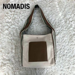 ノマディス(NOMADIS)のNOMADISノマディス　キャンバスショルダーバッグ　レザーストライプ(ショルダーバッグ)