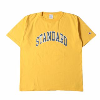 STANDARD CALIFORNIA スタンダードカリフォルニア Tシャツ サイズ:L Champion ロゴ ヘビーウェイト コットン クルーネック 半袖Tシャツ イエロー / アメリカ製  トップス カットソー コラボ【メンズ】【中古】