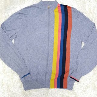 ポールスミス(Paul Smith)の【ポールスミス】L 春秋 ドライバーズニット 薄手 コットン  マルチカラー(カーディガン)