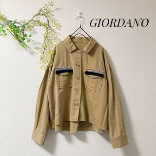 ジョルダーノ(GIORDANO)のGIORDANO ジョルダーノ ジャケット フリンジ 刺繍 綿 コットン 100(ミリタリージャケット)