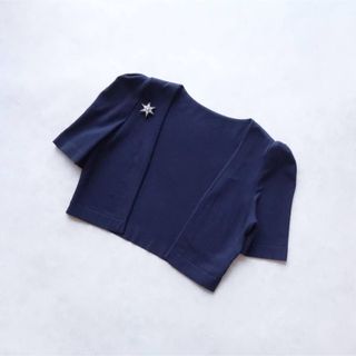 フォクシー(FOXEY)のFOXEY NY 40 濃紺 パピヨンボレロ(カーディガン)