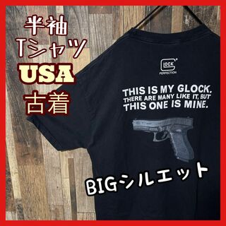 グロック 拳銃 鉄砲 XL ブラック メンズ USA古着 半袖 Tシャツ(Tシャツ/カットソー(半袖/袖なし))