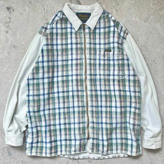 ラングラー(Wrangler)の【ラングラー】チェック コーデュロイ ジップアップ ブルゾン ドリズラー 白(その他)