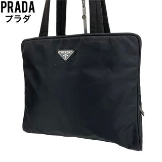 ✨美品　PRADA プラダ　トートバッグ　ブラック　黒　手提げ　ラウンドジップ