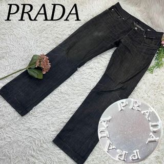 プラダ(PRADA)のプラダ メンズ デニムパンツ タイトフィット イタリア製 ブラック 黒 L 33(デニム/ジーンズ)