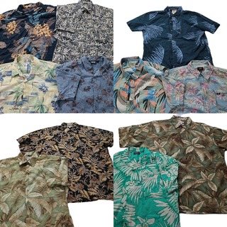 古着卸 まとめ売り ブランドmix アロハシャツ 半袖シャツ 11枚セット (メンズ L /XL /2XL ) ピエールカルダン チャップス  花柄 MS8764(シャツ)