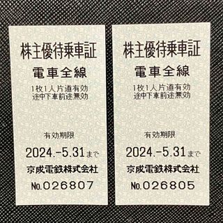 ★2枚★京成電鉄 株主優待乗車証(鉄道乗車券)