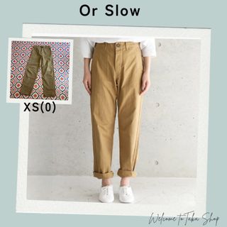 オアスロウ(orSlow)の美品》オアスロウ　orSlow　フレンチワークパンツ　カーキ　男女兼用　日本製(ワークパンツ/カーゴパンツ)