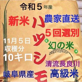 ✳️令和５年産✳️５回選別・有機肥料・送料無料・無添加ハツシモ10キロ(米/穀物)