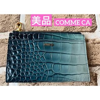 COMME CA DU MODE - ✨美品✨ COMME CA コムサ 二つ折り 小銭入れ カード入れ 財布 クロコ