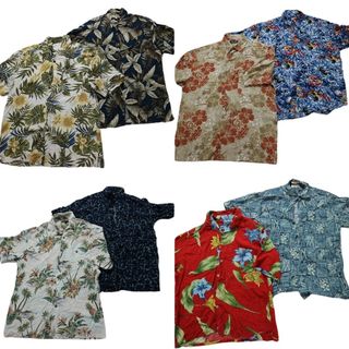 古着卸 まとめ売り レーヨン系 アロハシャツ 半袖シャツ 8枚セット (メンズ M /L ) 花柄 リーフ柄 ヤシの木 MS8952(シャツ)